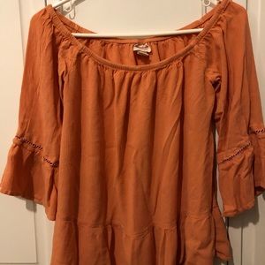 Orange-cream off the shoulder top